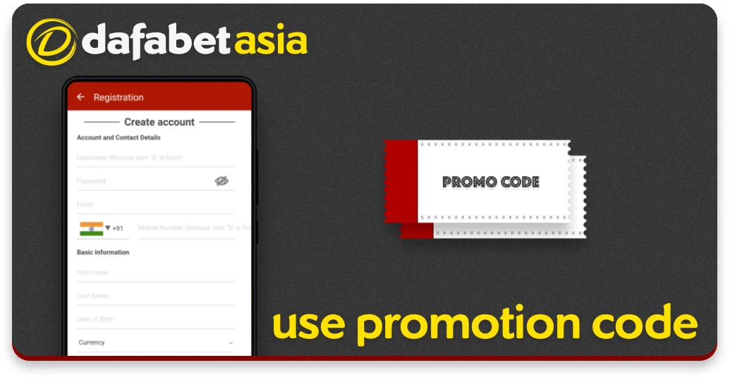 New Dafabet user registration form