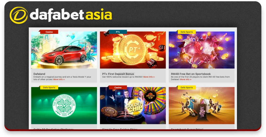 Lista de promoções atuais da Dafabet