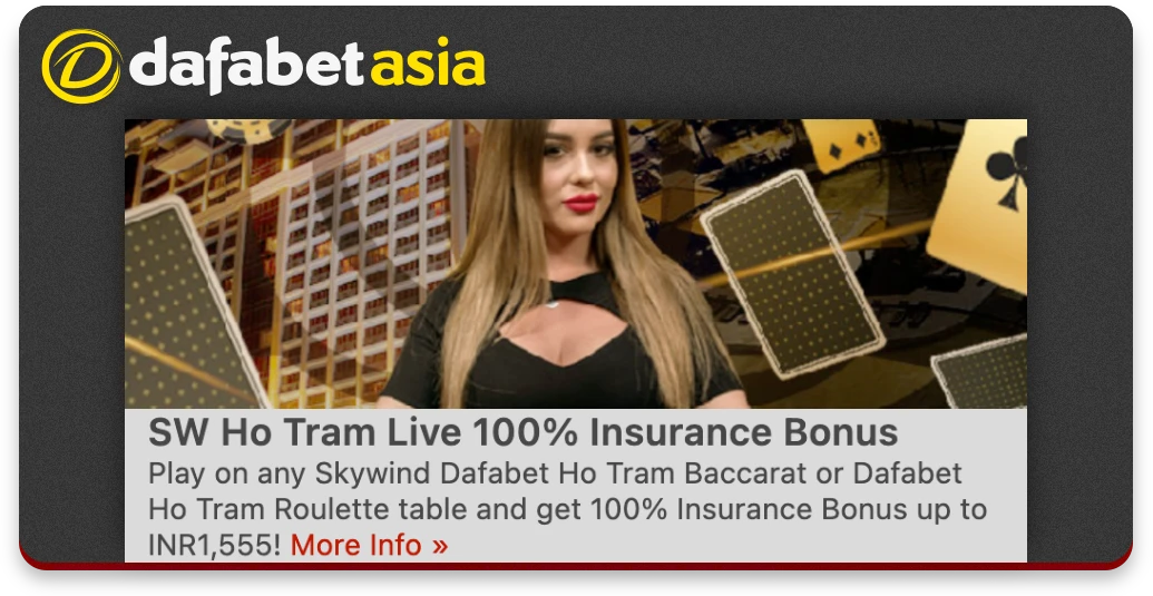 Skywind Ho Tram Live Bonus at Dafabet live casino